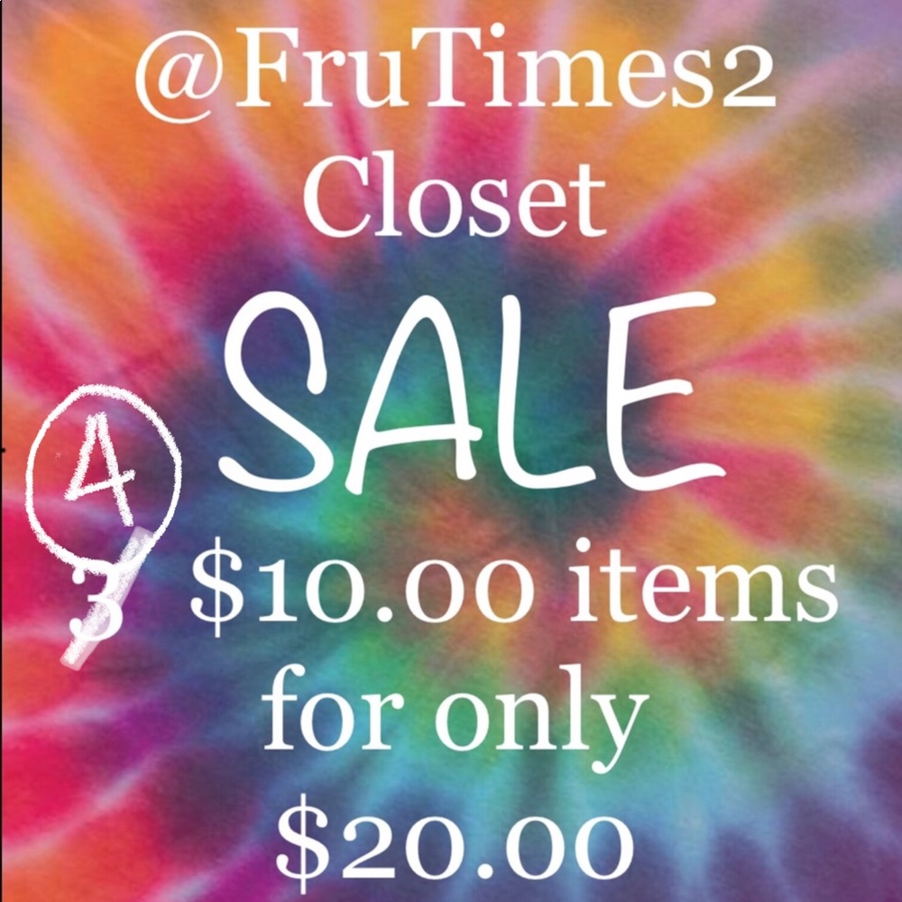 SALE only on $10.00 items or less! Any closet!